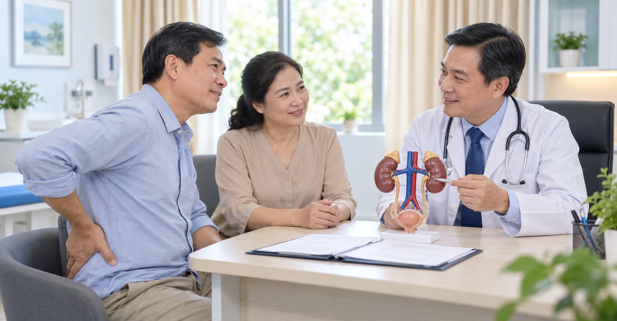 Đau sỏi thận: Vị trí đau, triệu chứng và cách phân biệt