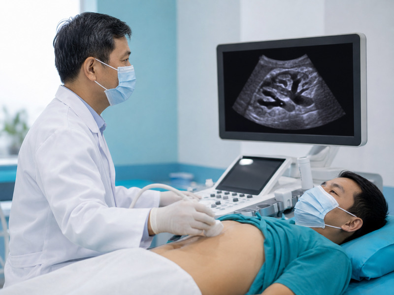 Bác sĩ siêu âm hệ tiết niệu chẩn đoán sỏi thận