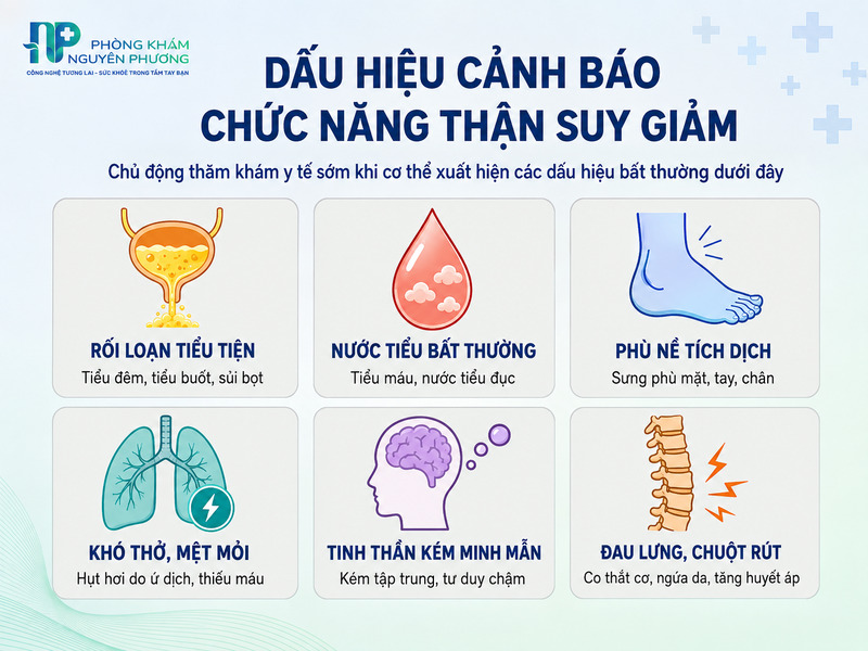 Các triệu chứng cảnh báo chức năng thận suy giảm