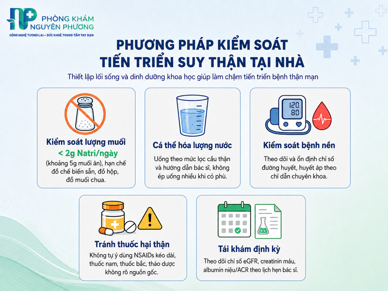 Chế độ chăm sóc và bảo vệ sức khỏe thận tại nhà