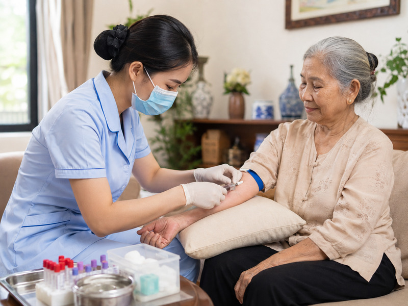 Điều dưỡng lấy mẫu máu xét nghiệm chức năng thận tại nhà