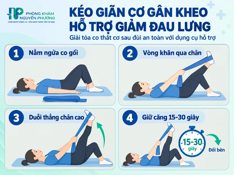Hướng dẫn 4 bước thực hiện kéo giãn cơ gân kheo an toàn