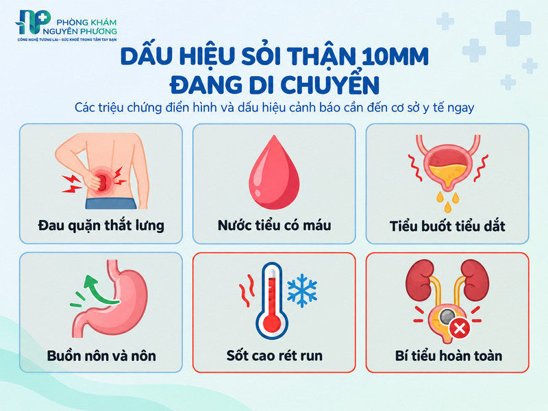 Các dấu hiệu sỏi thận đang di chuyển