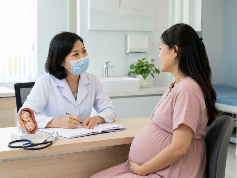 Bác sĩ tư vấn tận tình cho thai phụ về sức khỏe.