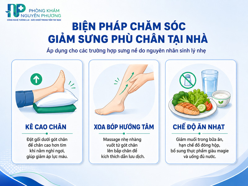 Phương pháp hỗ trợ lưu thông máu và giảm sưng chân