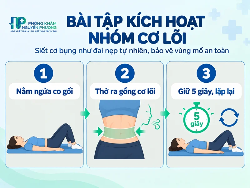 Hướng dẫn 3 bước thực hiện bài tập kích hoạt nhóm cơ lõi