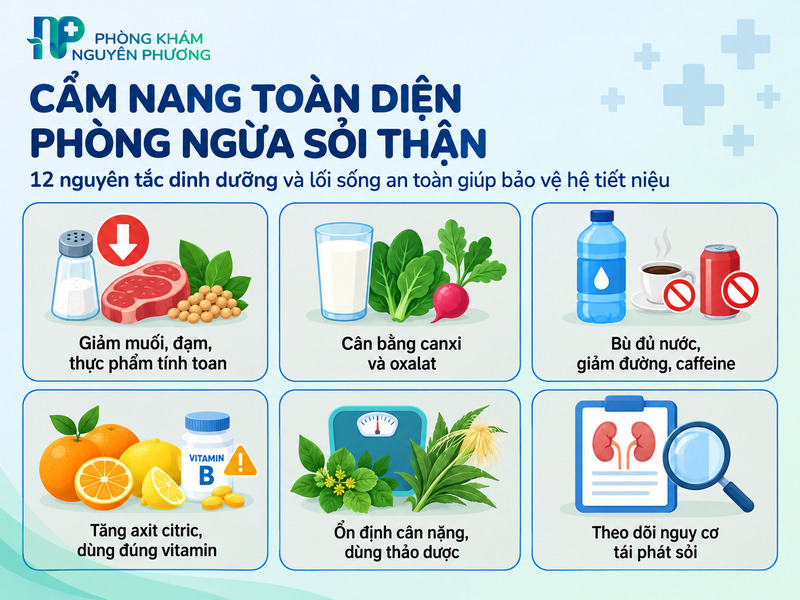 Các biện pháp phòng ngừa sỏi thận an toàn.