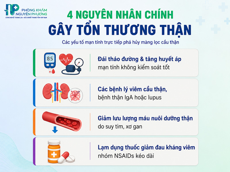 Những nguyên nhân phổ biến gây suy giảm chức năng thận