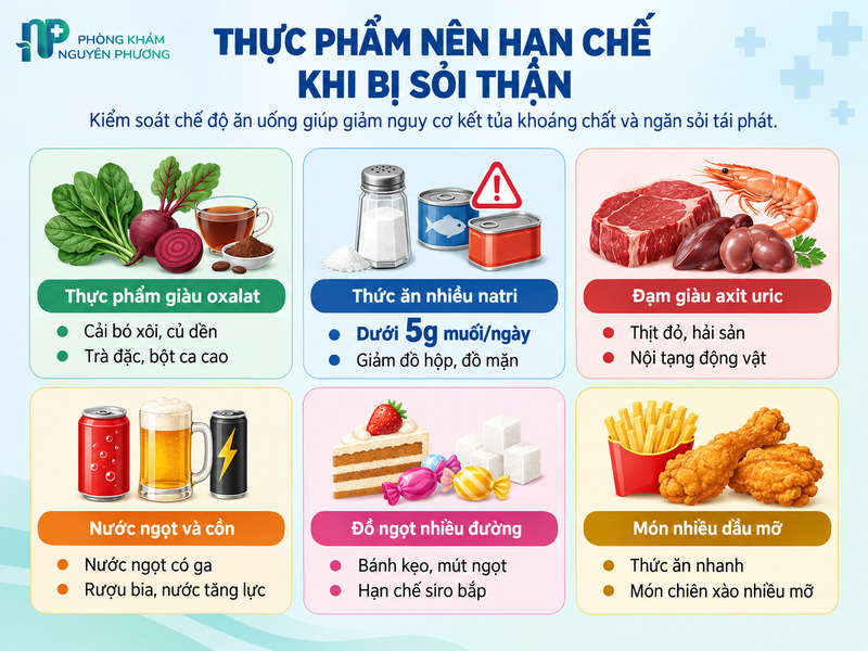 Các nhóm thực phẩm làm tăng nguy cơ lắng đọng sỏi cần tránh