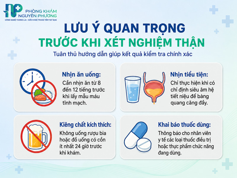 Các bước chuẩn bị trước khi thực hiện xét nghiệm thận