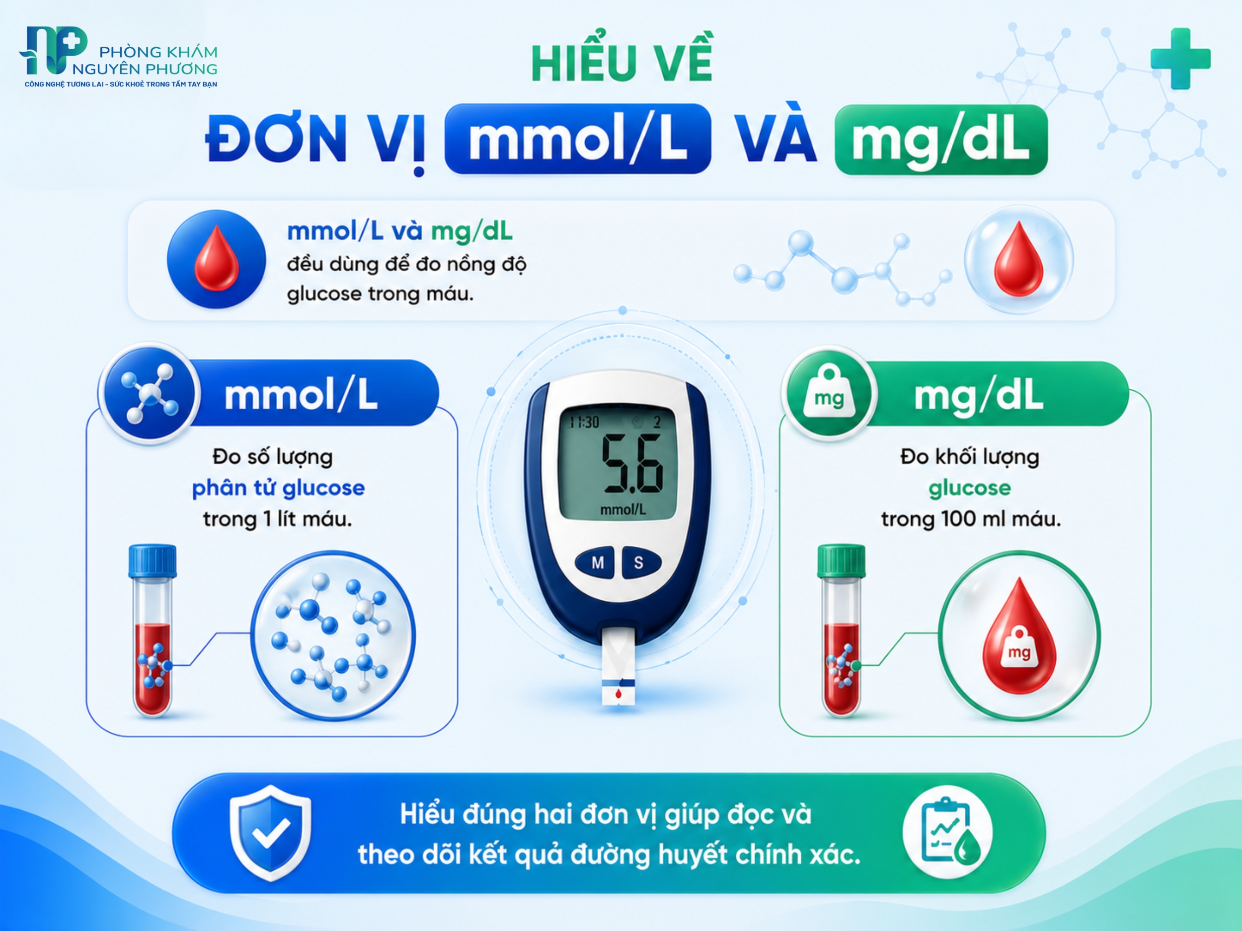 Hiểu đúng đơn vị mmol/L và mg/dL giúp đọc kết quả đường huyết chính xác