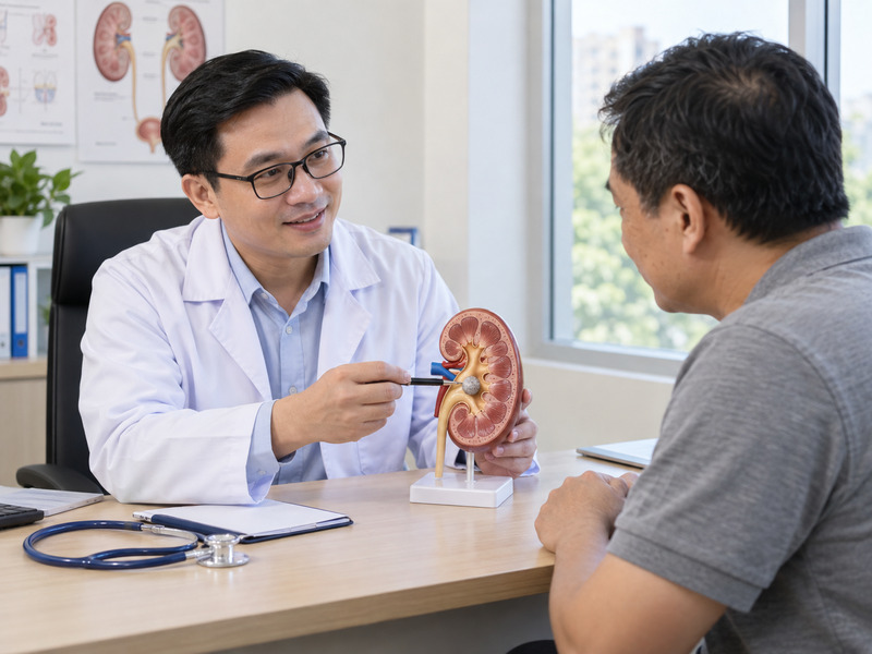 Bác sĩ tư vấn phương pháp can thiệp sỏi thận cho bệnh nhân