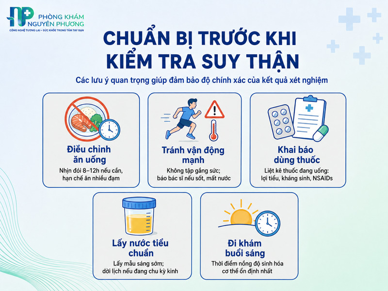 Hướng dẫn chuẩn bị trước khi lấy mẫu xét nghiệm thận