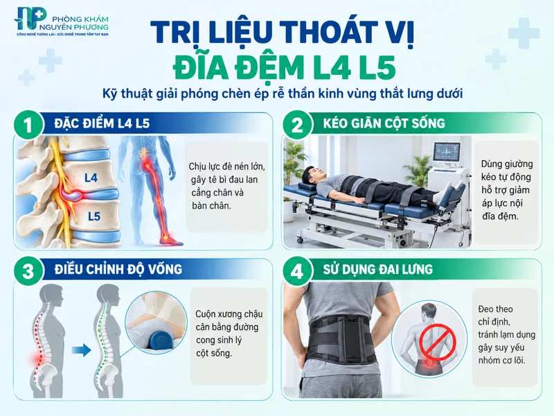 Giải pháp phục hồi vật lý trị liệu thoát vị đĩa đệm L4 L5