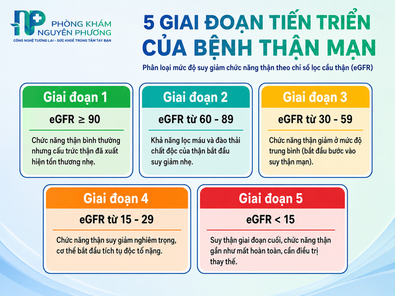 Phân loại các giai đoạn bệnh thận mạn dựa trên chỉ số lọc