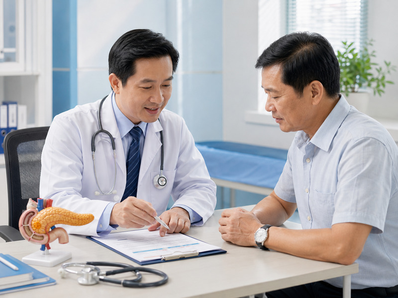 Bác sĩ giải thích cho người bệnh về cơ chế chuyển hóa năng lượng và vai trò của insulin.