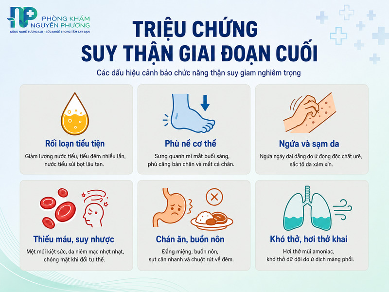 Các triệu chứng lâm sàng cảnh báo suy thận giai đoạn cuối