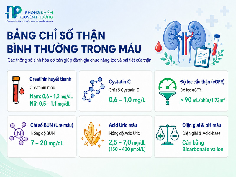 Các chỉ số xét nghiệm thận trong máu