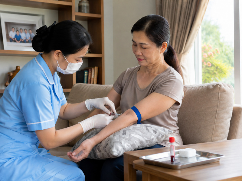 Điều dưỡng lấy mẫu máu xét nghiệm tại nhà cho người bệnh