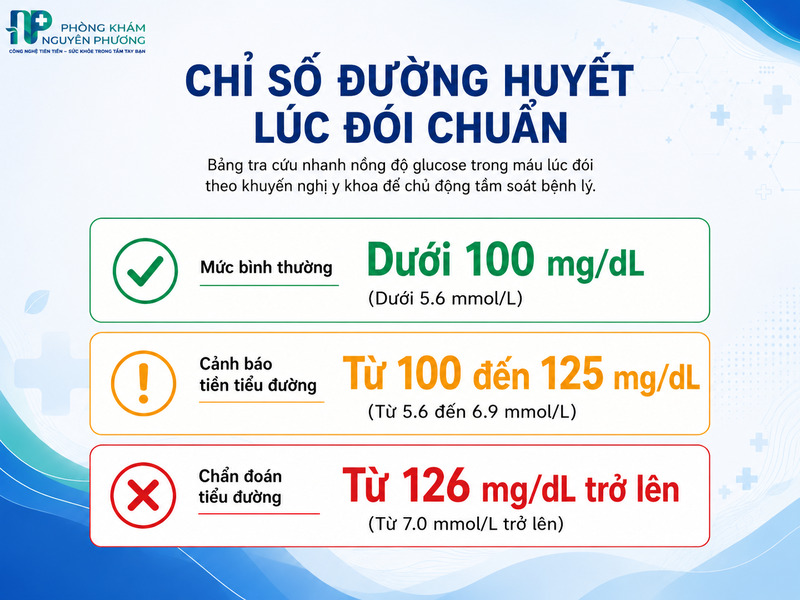 Các ngưỡng chỉ số đường huyết giúp xác định nguy cơ tiền tiểu đường.