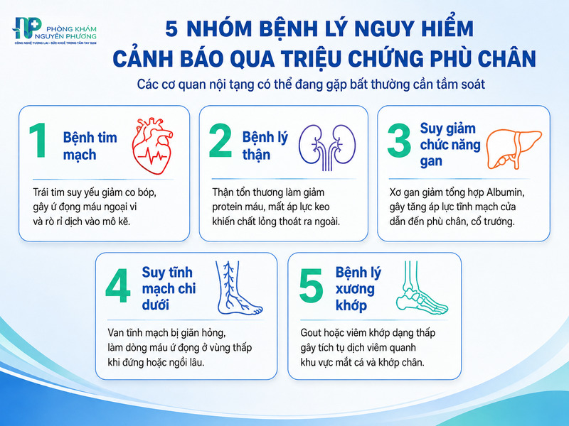 Các bệnh lý nguy hiểm cảnh báo qua tình trạng phù chân