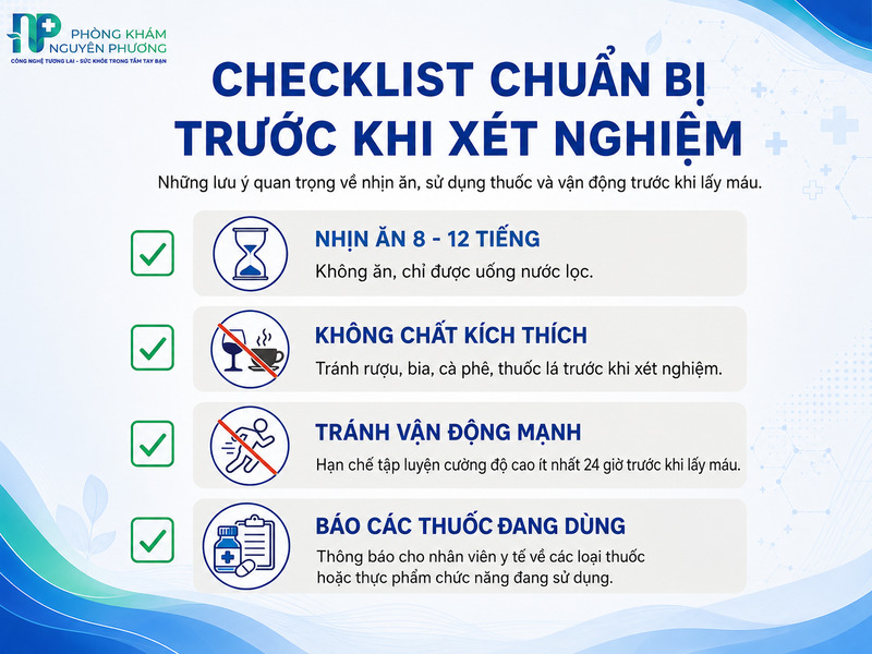 Các nguyên tắc bắt buộc người bệnh cần tuân thủ để tránh làm sai lệch kết quả.