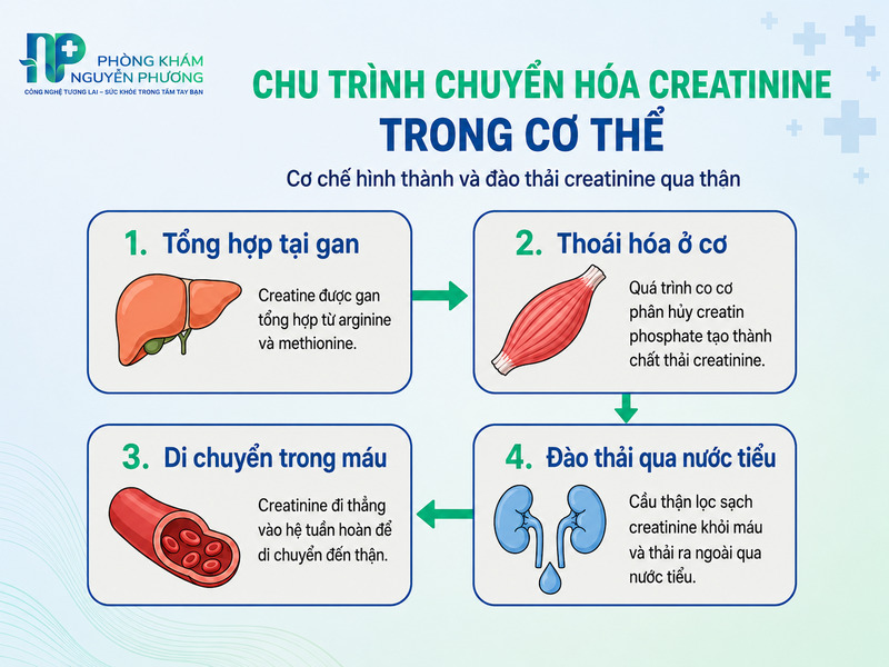 Cơ chế hình thành và đào thải creatinine ra khỏi cơ thể