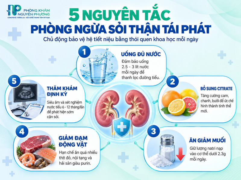 Các phương pháp khoa học hỗ trợ phòng ngừa sỏi thận tái phát