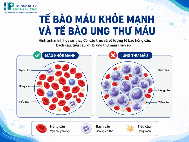 Sự khác biệt về số lượng và hình thái của các tế bào máu.