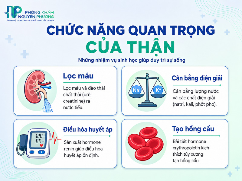 Các chức năng cốt lõi của thận đối với cơ thể