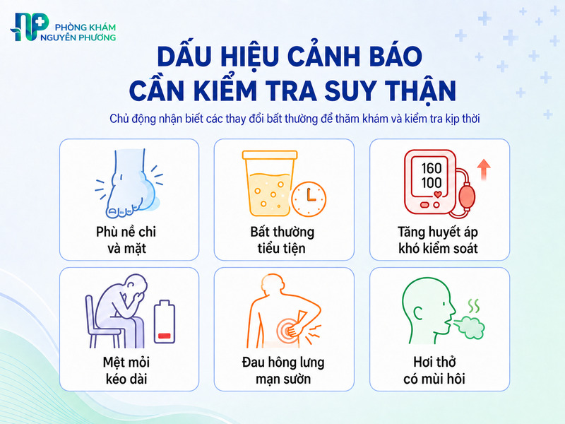 Các dấu hiệu cảnh báo suy giảm chức năng thận thường gặp