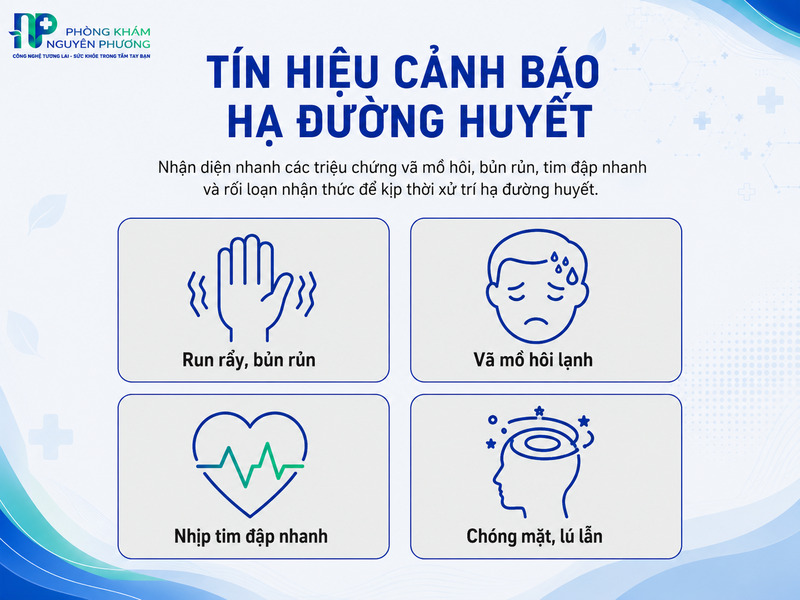 Bốn dấu hiệu cảnh báo khẩn cấp khi lượng đường trong máu giảm sâu.