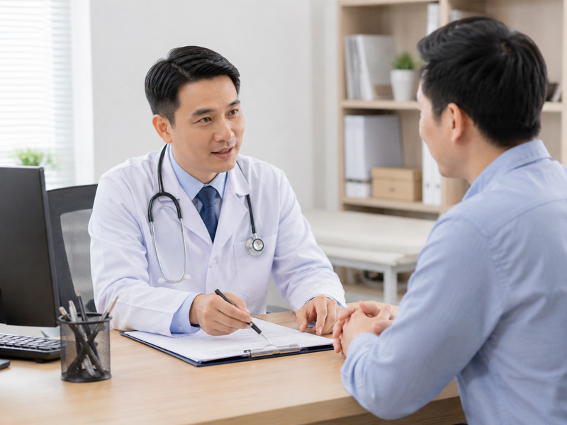 Gặp bác sĩ chuyên khoa để được tư vấn sau khi nhận kết quả xét nghiệm.