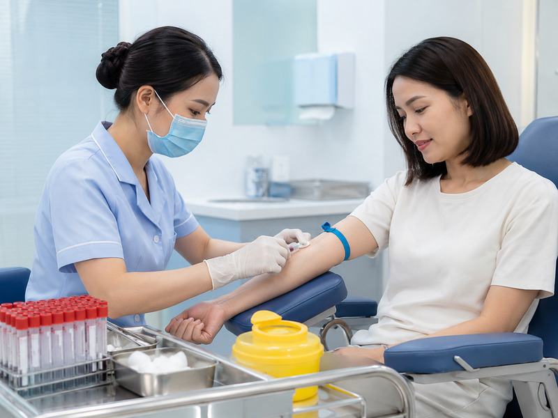 Lấy mẫu máu xét nghiệm chỉ số tiểu đường được thực hiện nhẹ nhàng.