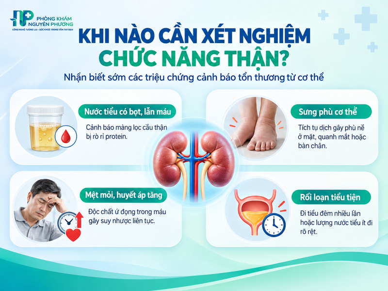 Các triệu chứng cảnh báo cơ thể cần thực hiện xét nghiệm chức năng thận