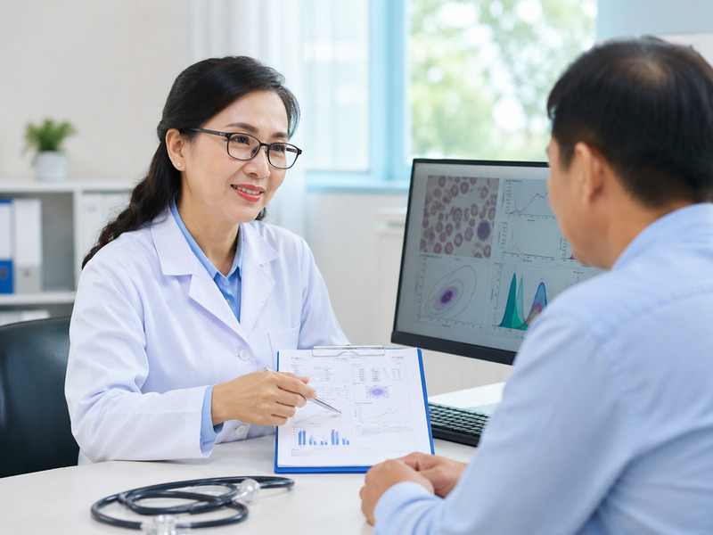 Bác sĩ chuyên khoa tại phòng khám phân tích các chỉ định xét nghiệm cần thiết cho người bệnh