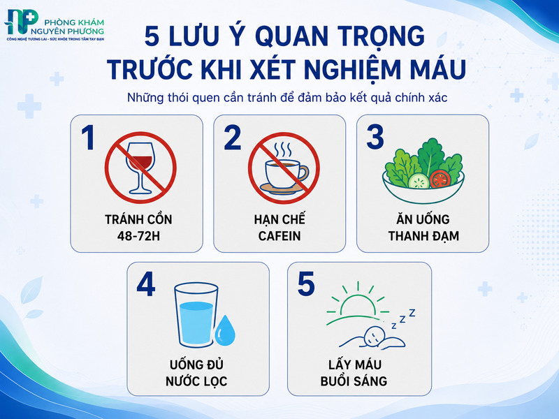 Những lưu ý quan trọng người bệnh cần lưu ý thực hiện trước khi xét nghiệm.