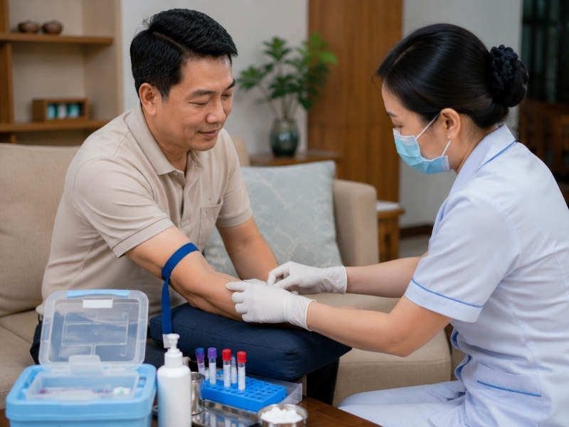 Dịch vụ lấy mẫu máu xét nghiệm marker ung thư dạ dày tiện lợi tại nhà của Nguyên Phương
