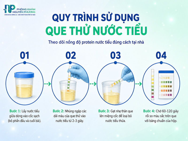 Các bước sử dụng que thử nước tiểu tại nhà
