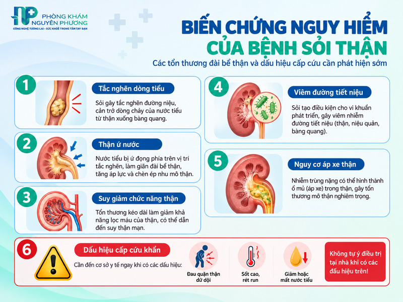 Những biến chứng thường gặp của bệnh sỏi thận