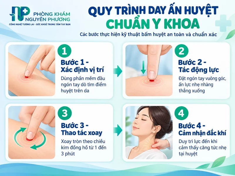Quy trình thực hiện kỹ thuật day ấn huyệt chuẩn y khoa