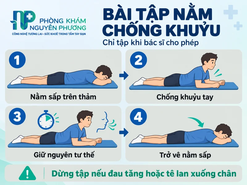 Hướng dẫn 4 bước thực hiện bài tập nằm chống khuỷu