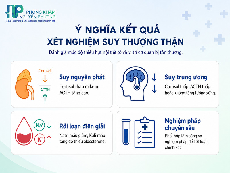 Ý nghĩa kết quả xét nghiệm suy tuyến thượng thận