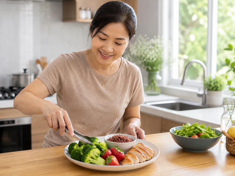 Chế độ ăn giàu xơ và kiểm soát tinh bột giúp ổn định đường huyết.