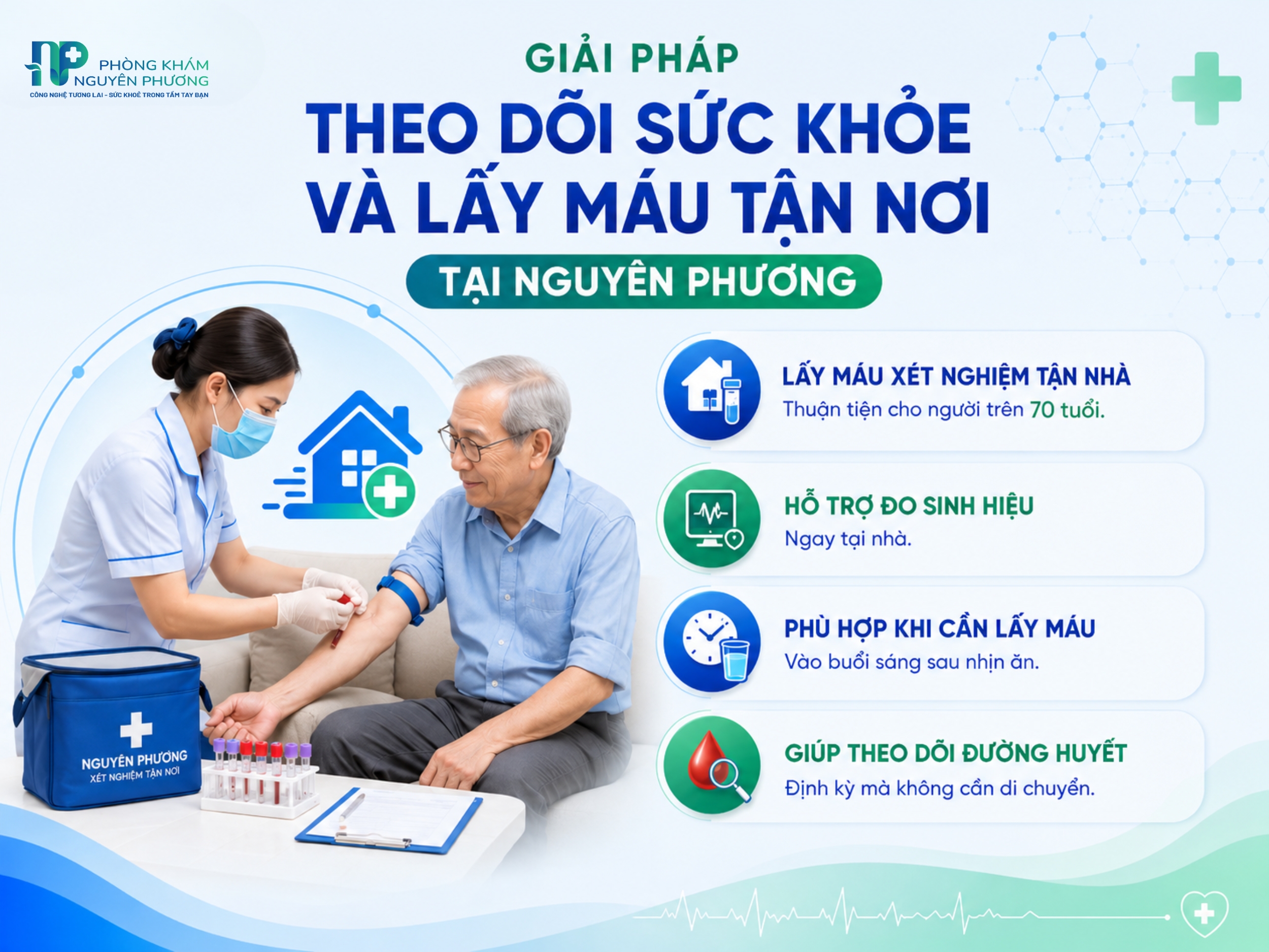 Lấy máu tận nơi giúp người cao tuổi theo dõi sức khỏe thuận tiện hơn