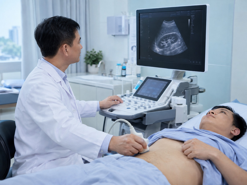 Siêu âm ổ bụng là phương pháp ban đầu tầm soát sỏi cho bệnh nhân