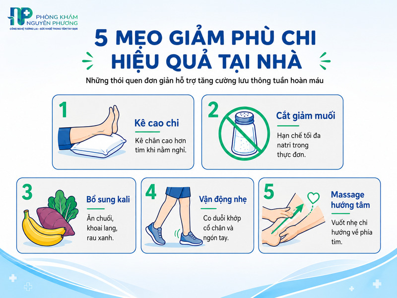 Các phương pháp hỗ trợ giảm phù nề tay và chân tại nhà