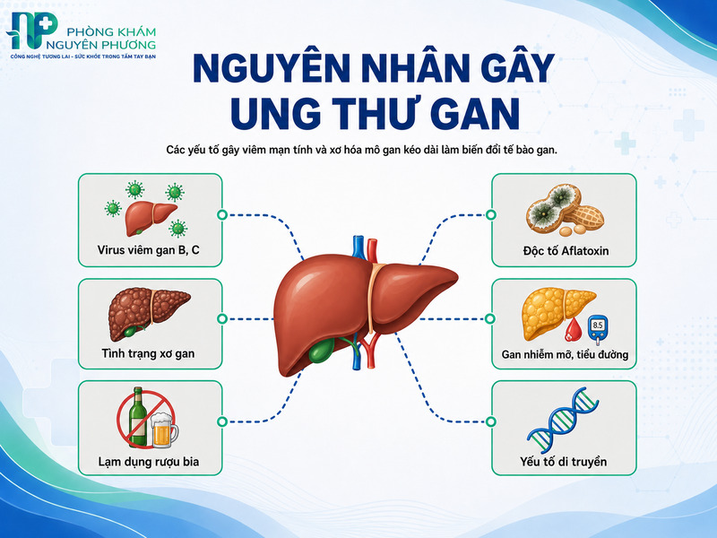 Các nguyên nhân phổ biến gây ung thư gan.